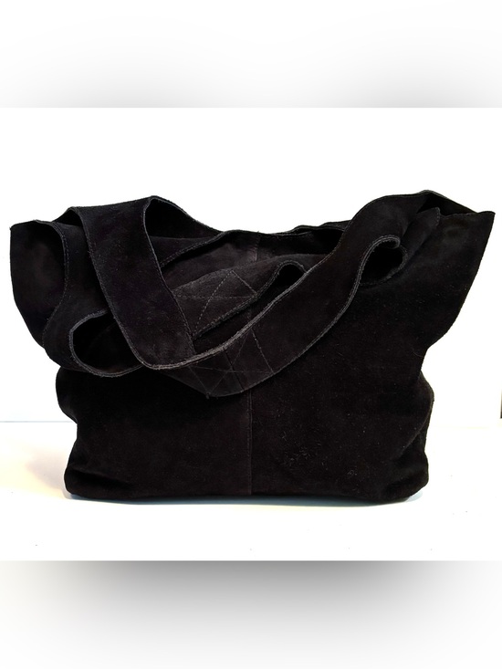 Handbags - Roost Black Suede Shoulder Hobo Bag